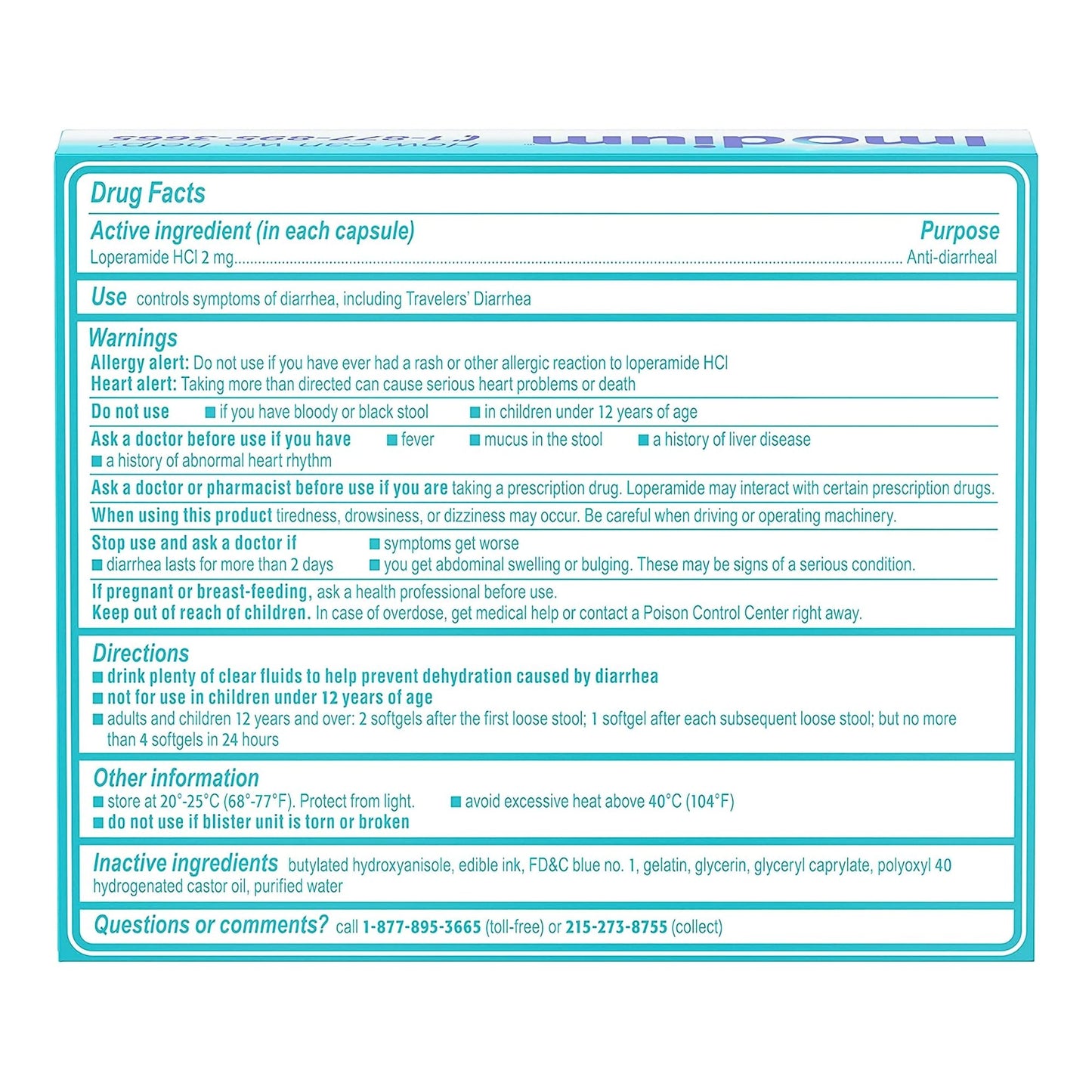 IMODIUM A-D, CAP SGEL ANTI-DIARRHEAL 2MG