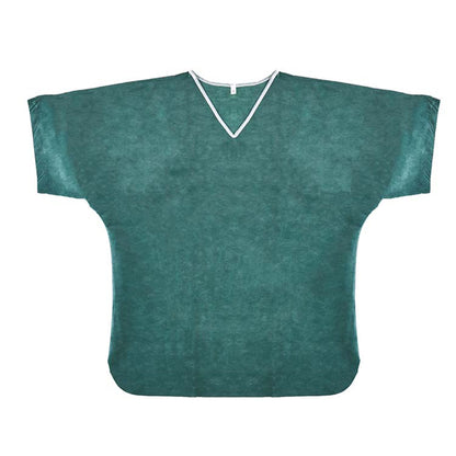 SHIRT, SCRUB NONWOVEN V-NECKNO PCKT DRK GRN SM