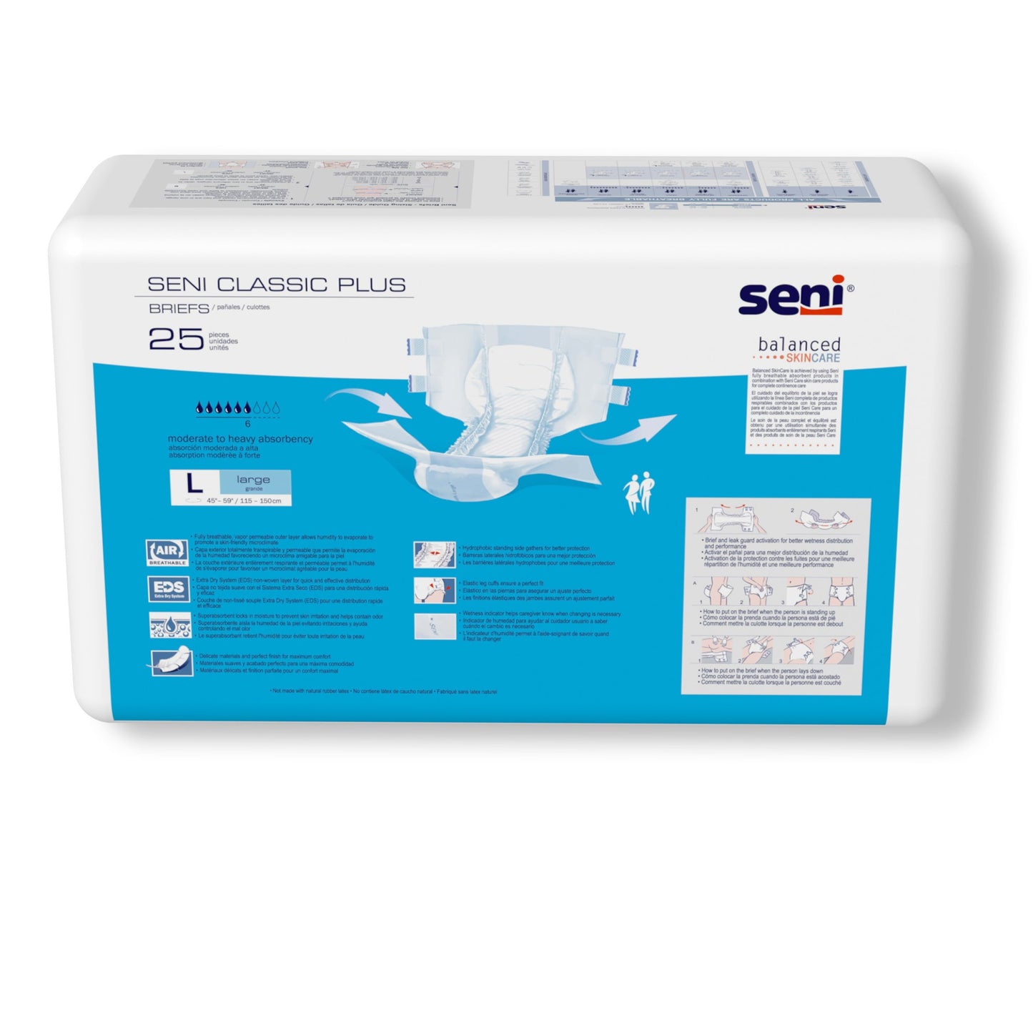 BRIEF, INCONT SENI CLASSIC PLUS LG 45"-59"