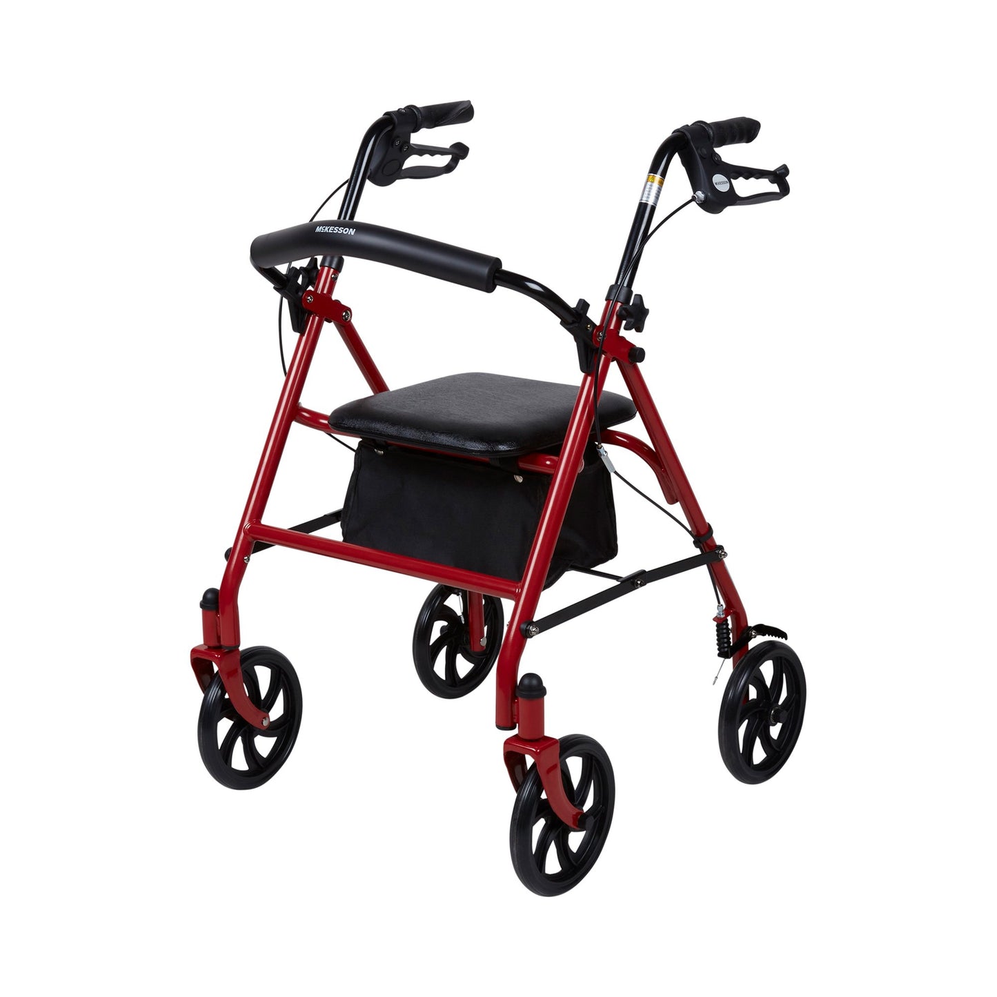 WALKER, ROLLATOR DURA FOLDINGSTEEL W/7.5" WHLS RED 350LB