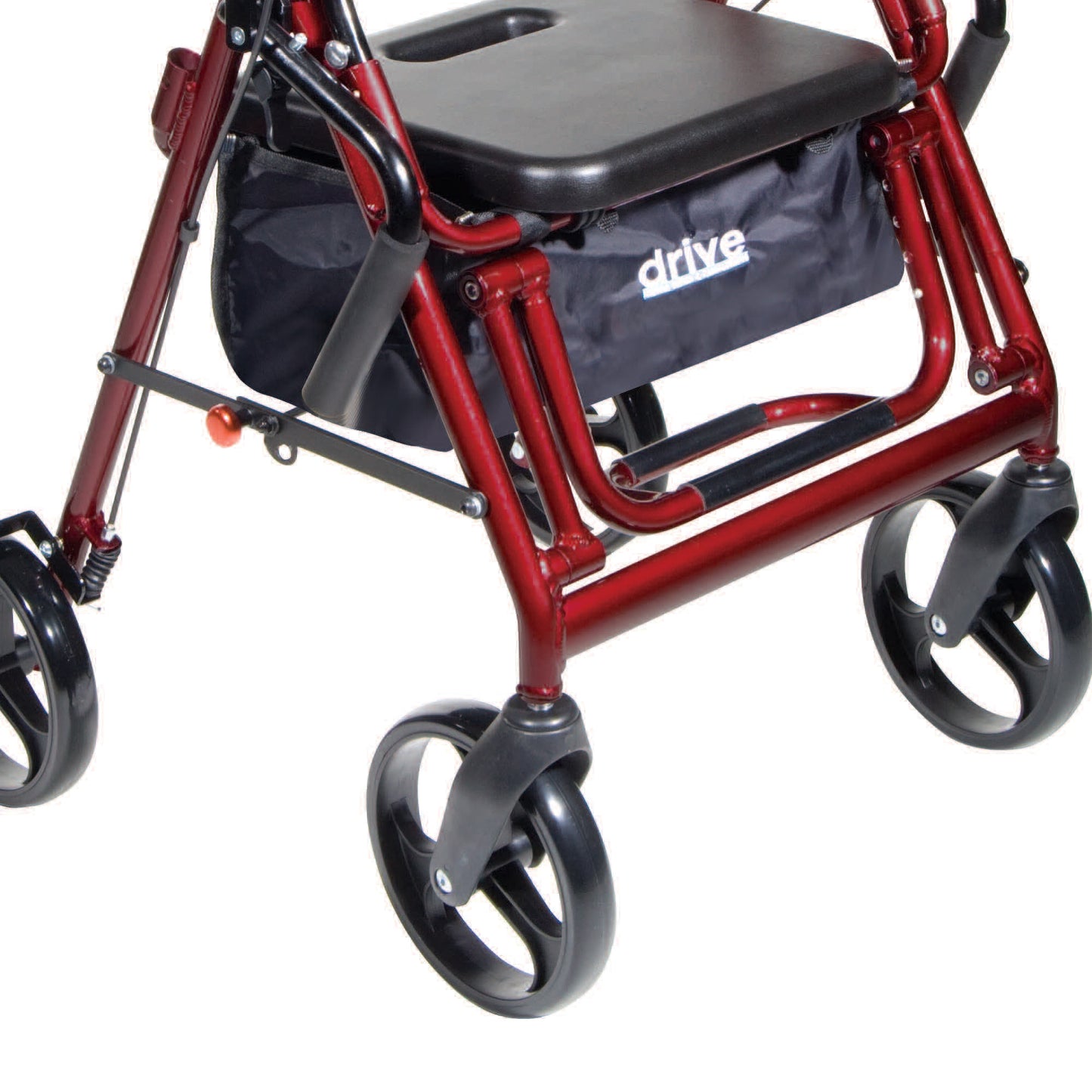 CHAIR, ROLLATOR/TRANSFER BURGUNDY W/8" CASTERS DRVMED