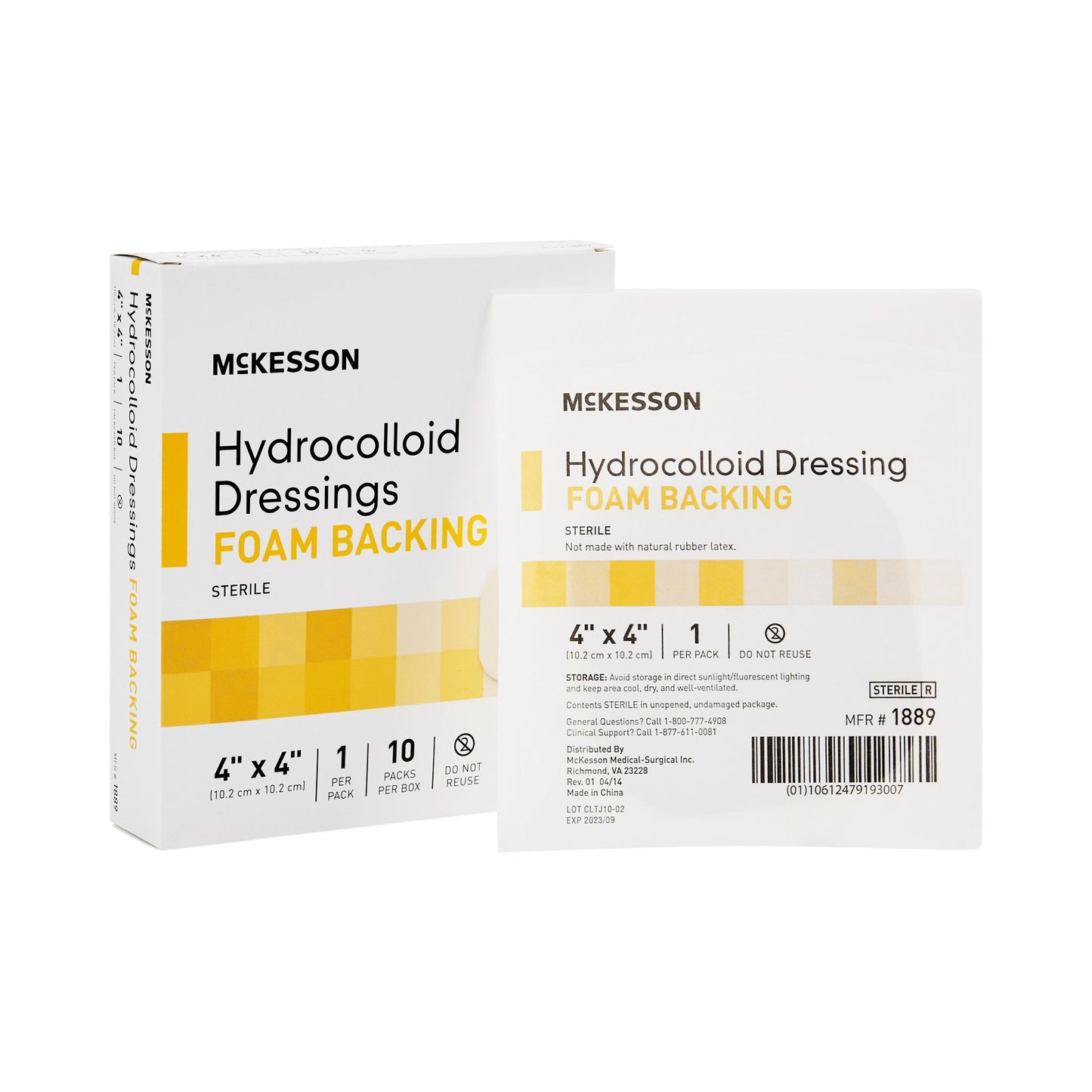 DRESSING, HYDROCOLLOID FOAM-BCK STR 4X4"