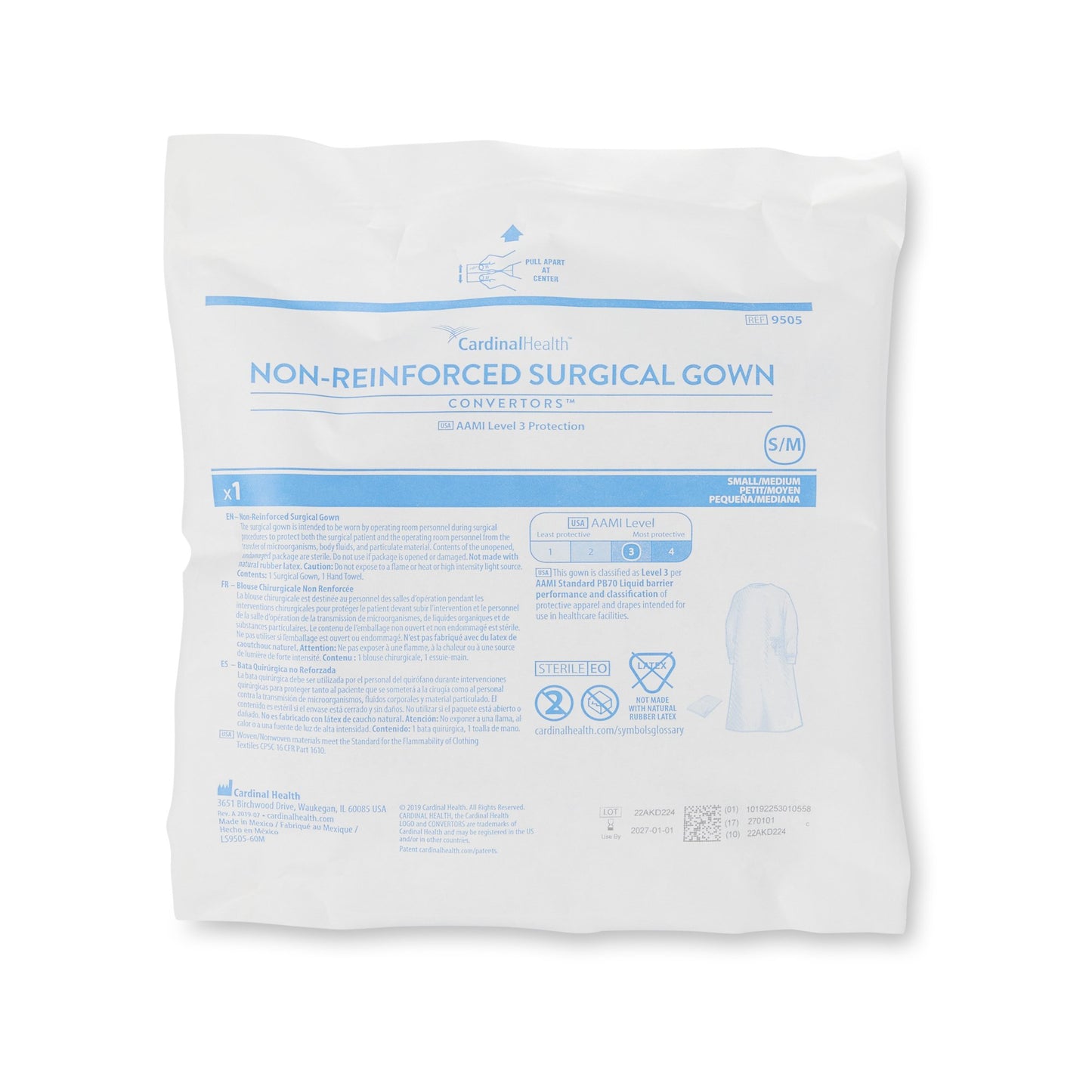 GOWN, SURG UNREINF A9505 SM