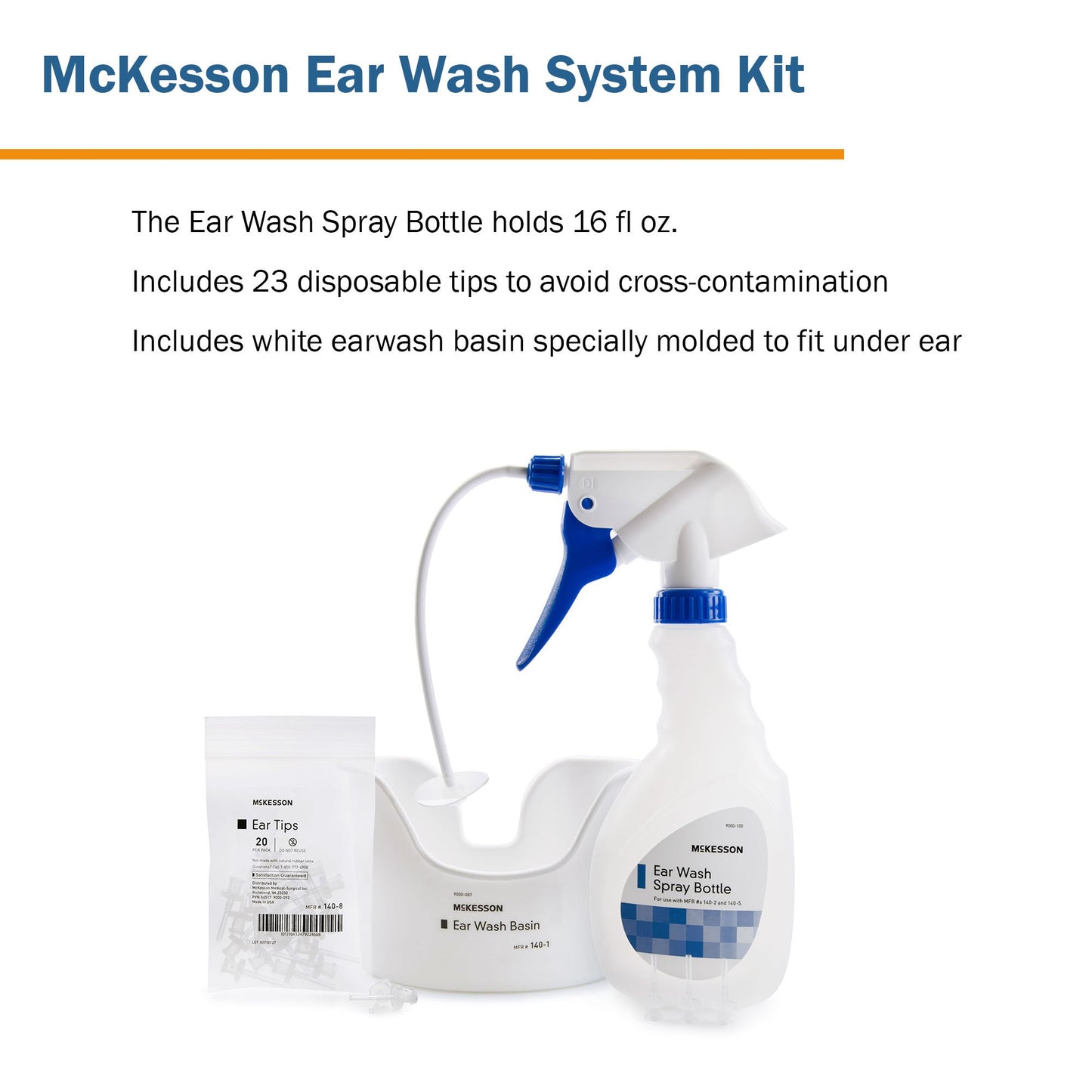 EAR WASH KIT, FLX TU/BASIN/20TIPS