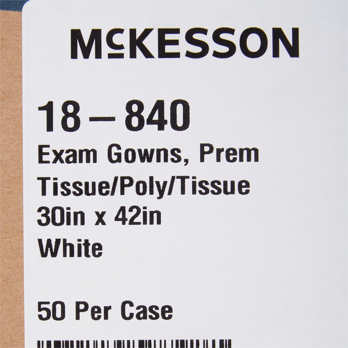 GOWN, EXAM T/P/T F/B OPN WHT 30X42