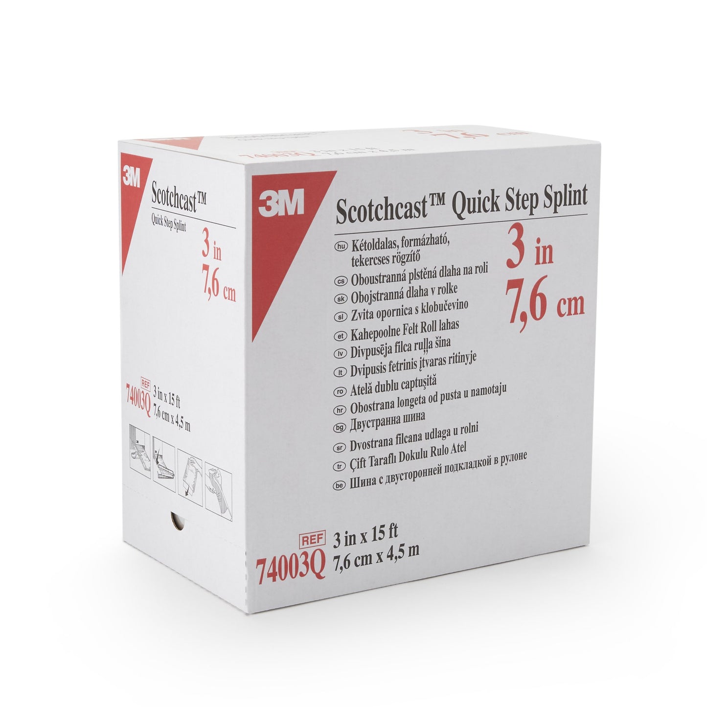 SPLINT, SCOTCHCAST DBL SIDE FELT QUICK STEP 3"X15'