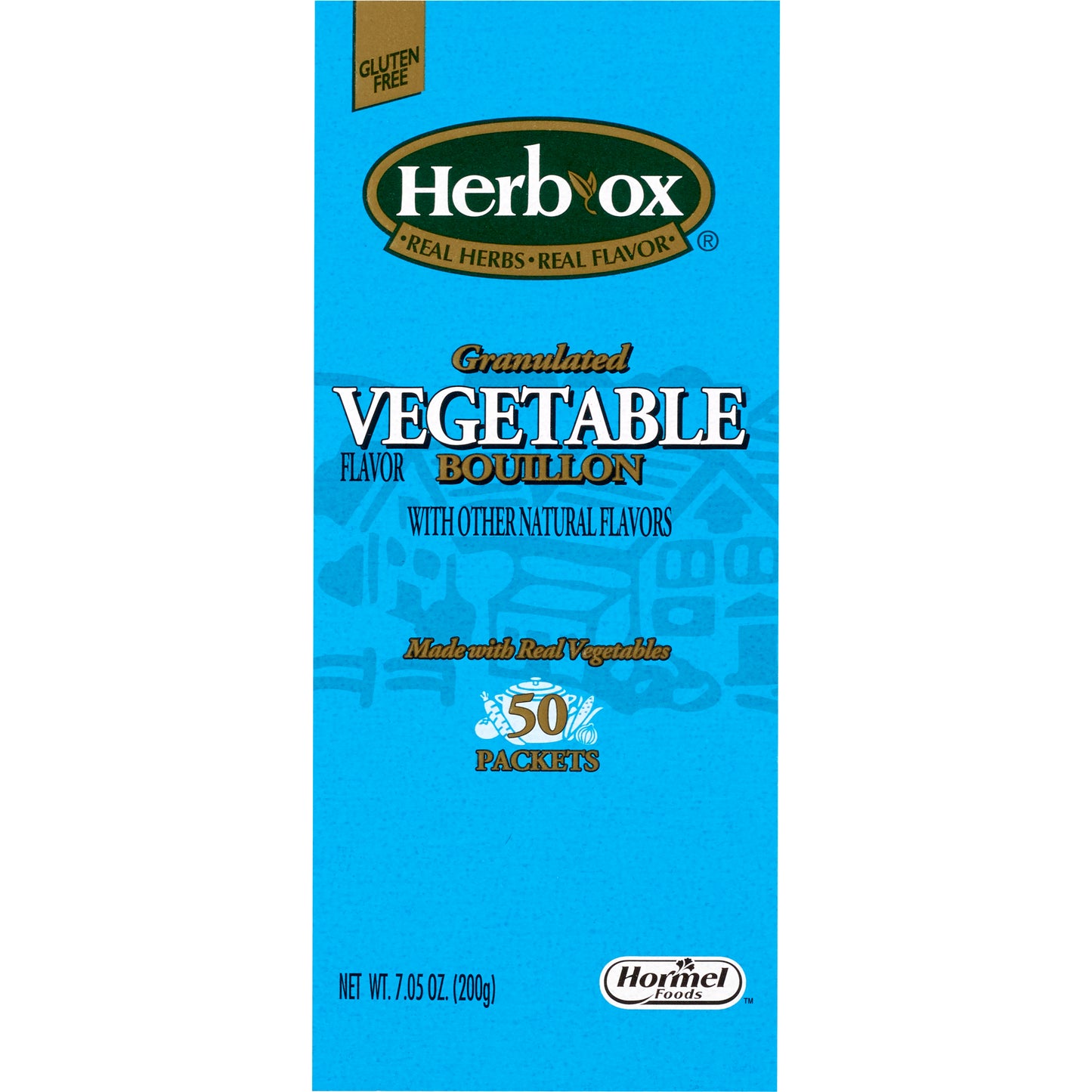 BROTH, VEGETABLE BOUILLON GLUTEN FREE HERBOX