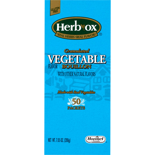 BROTH, VEGETABLE BOUILLON GLUTEN FREE HERBOX