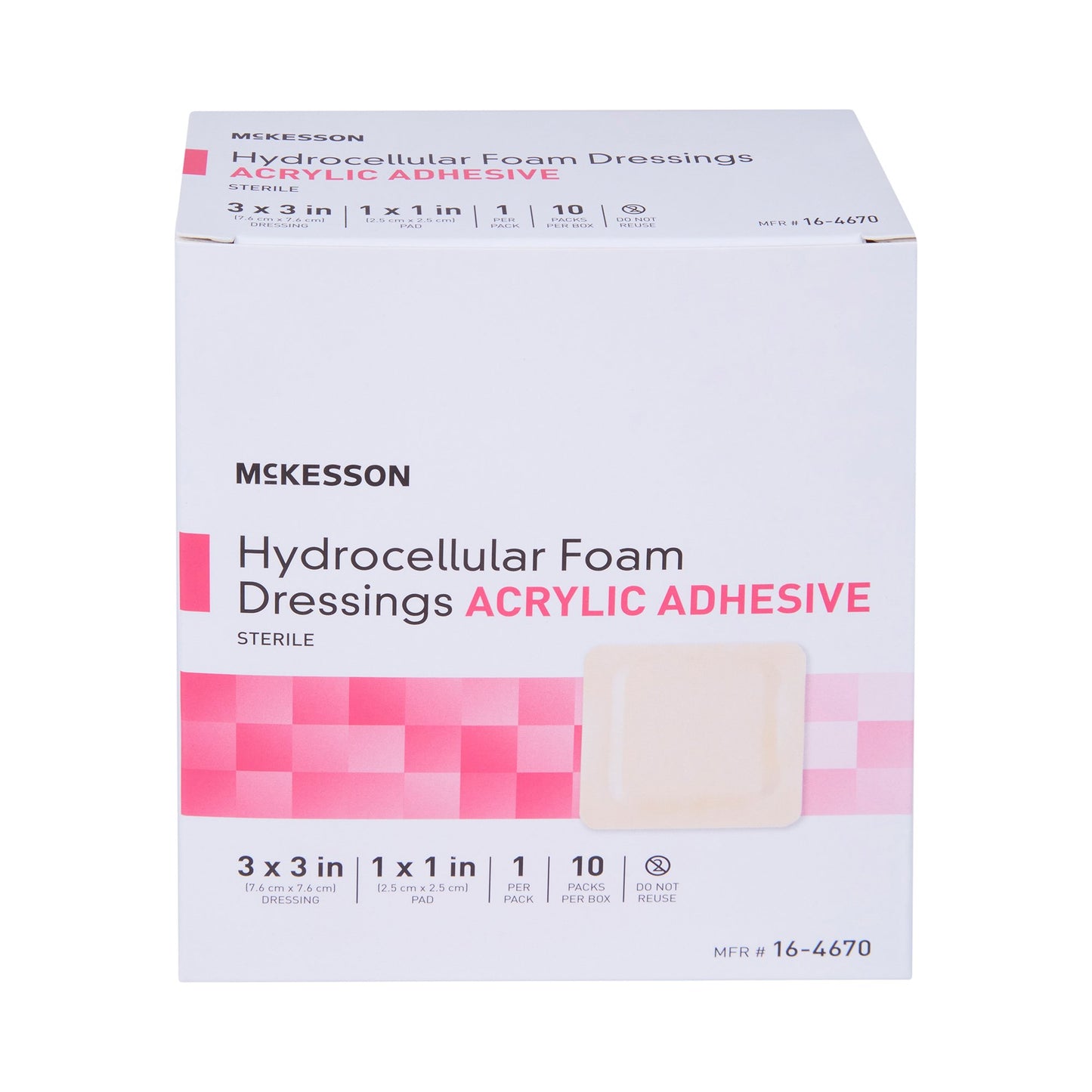 DRESSING, HYDROCELLULAR ADH STR FOAM 3"X3"