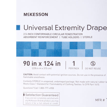 DRAPE, SURGICAL ORTHO UNIV EXTREMITY W/ABS 90"X124"