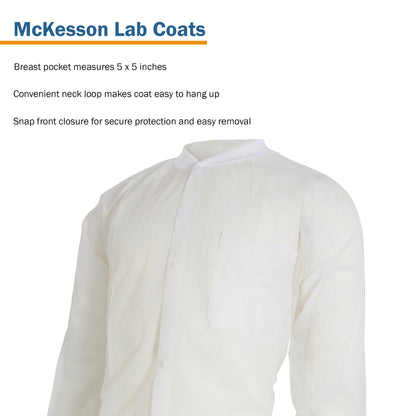 COAT, LAB KNITCUFF LF WHT LG/XLG
