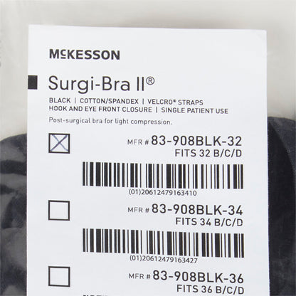 SUPPORT, SURGI-BRA II BREAST COTTON BLK LF 32B/C/D MGM83