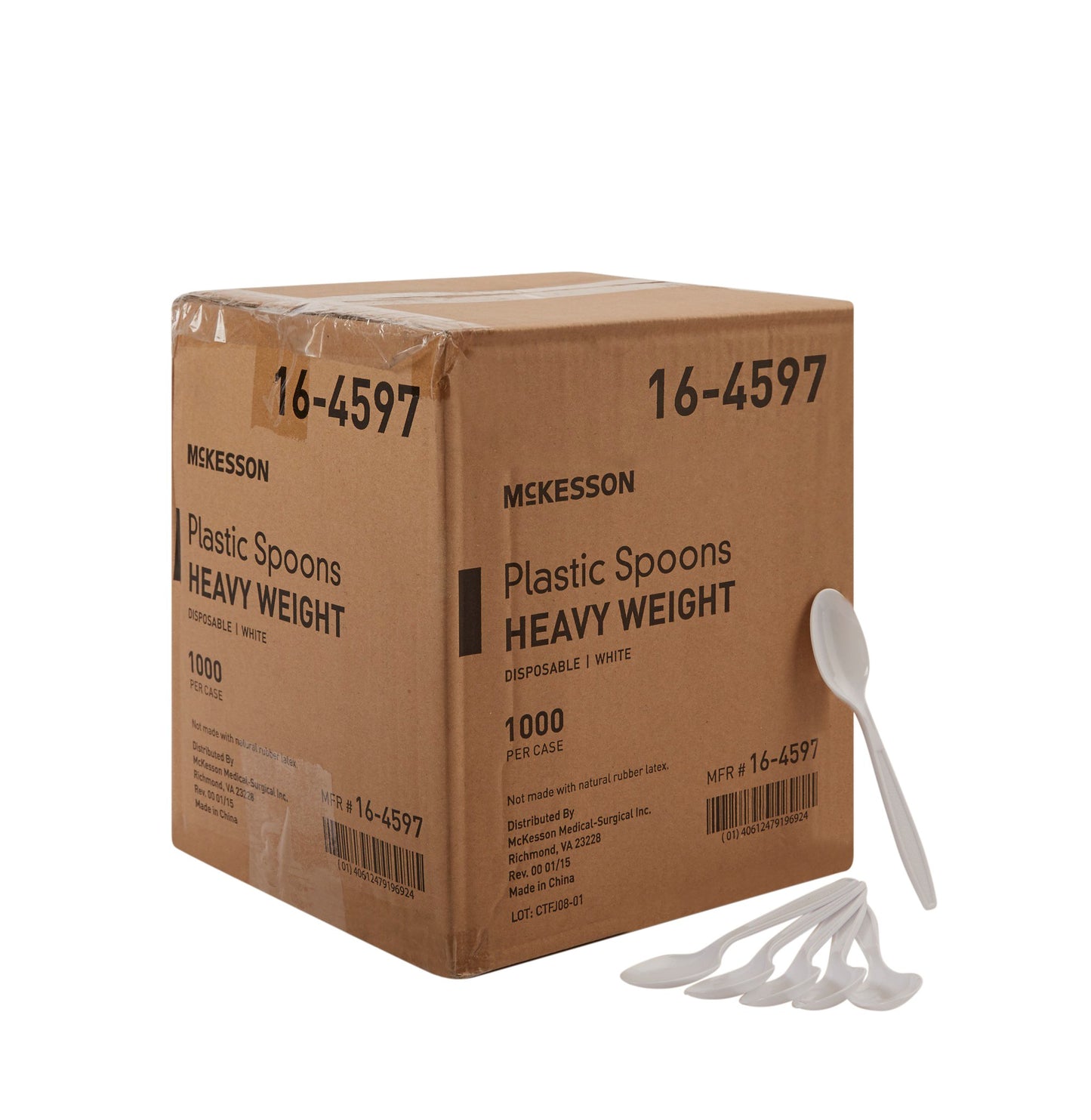 SPOON, PLASTIC HVY WGHT WHT 6"