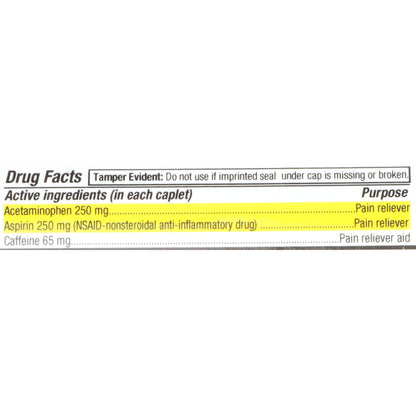 PAIN RELIEF XS, EXCEDRIN TAB