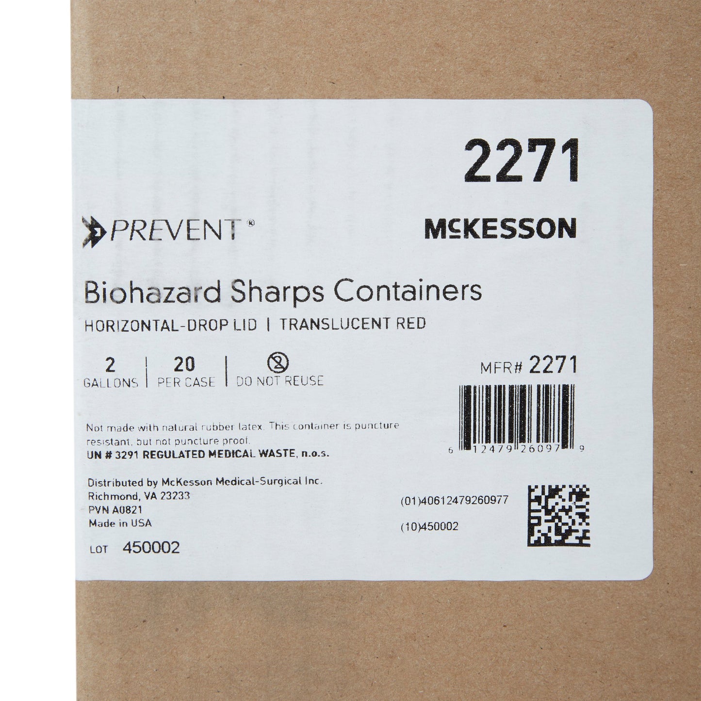 CONTAINER, SHARPS RED 2GL