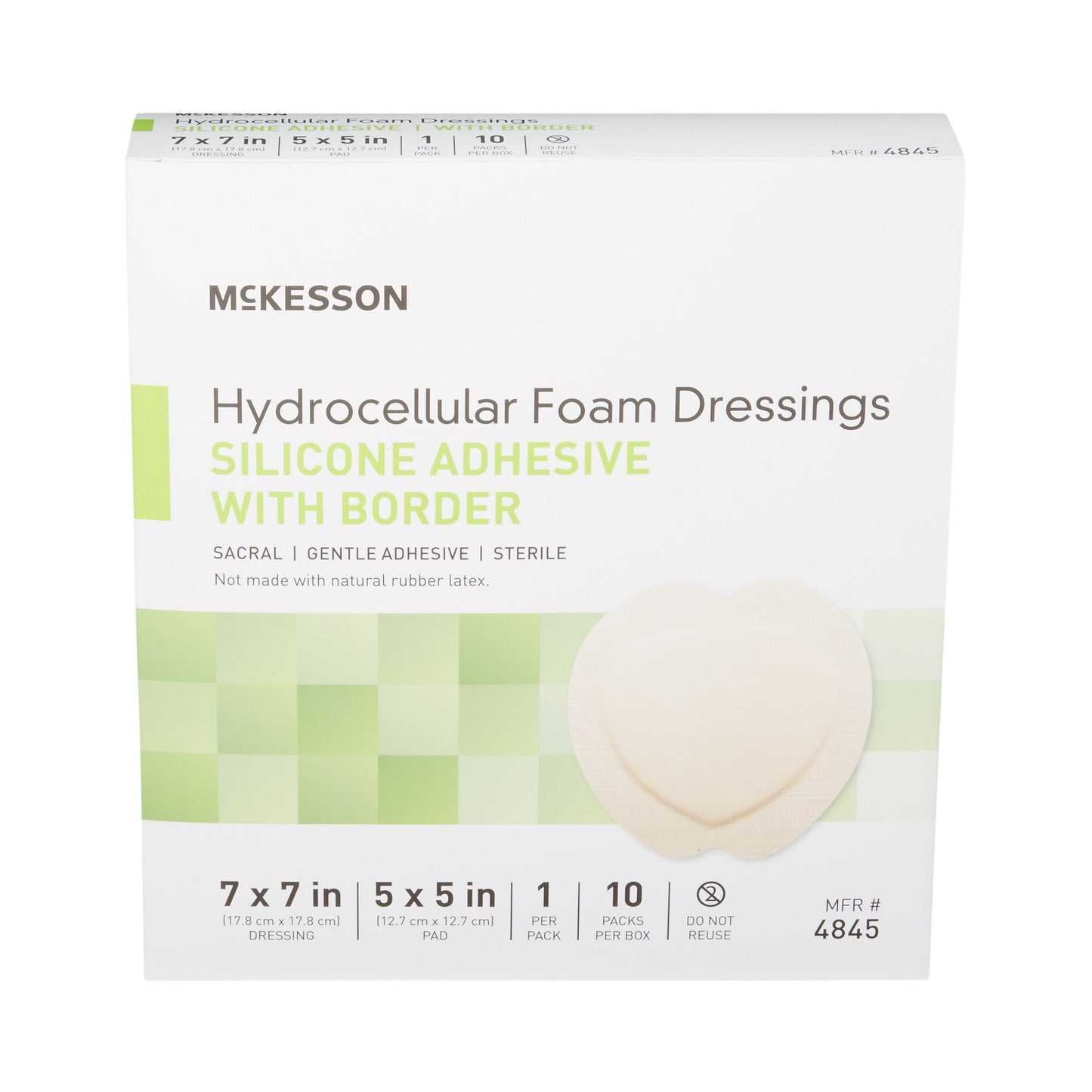 FOAM, ADH SIL W/BORDER SACRAL7"X7"
