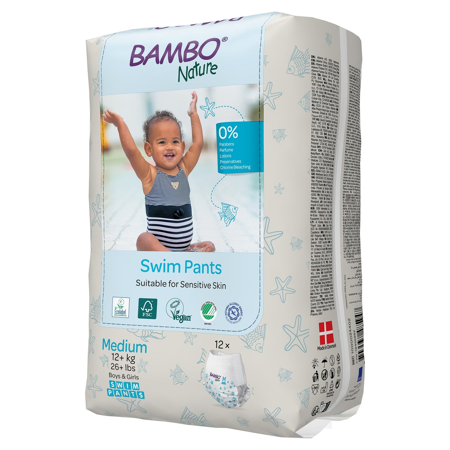 PANT, SWIM BAMBO NATURE DISP PED MED 26+LB