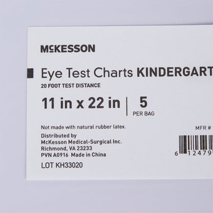 CHART, EYE TEST KINDERGRTN LF20' 22"X11"