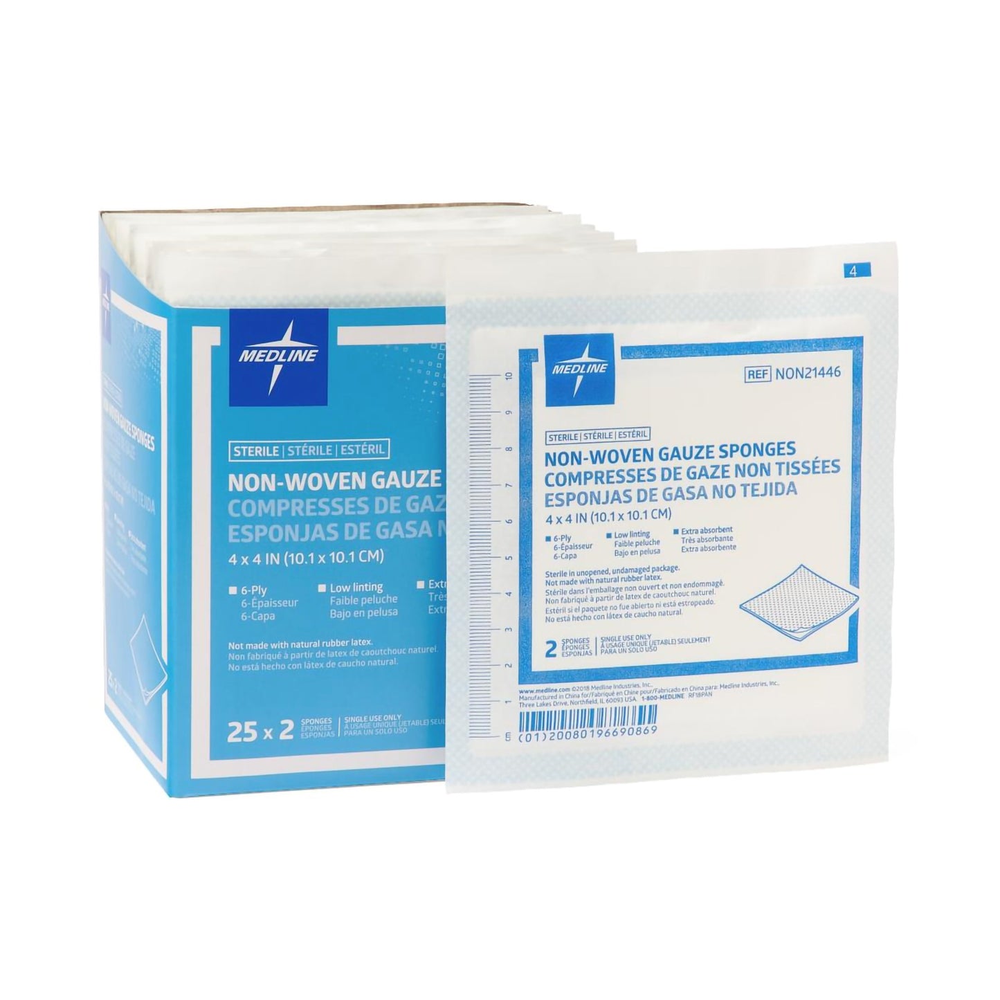 SPONGE, GAUZE AVANT 6PLY STR 4"X4"