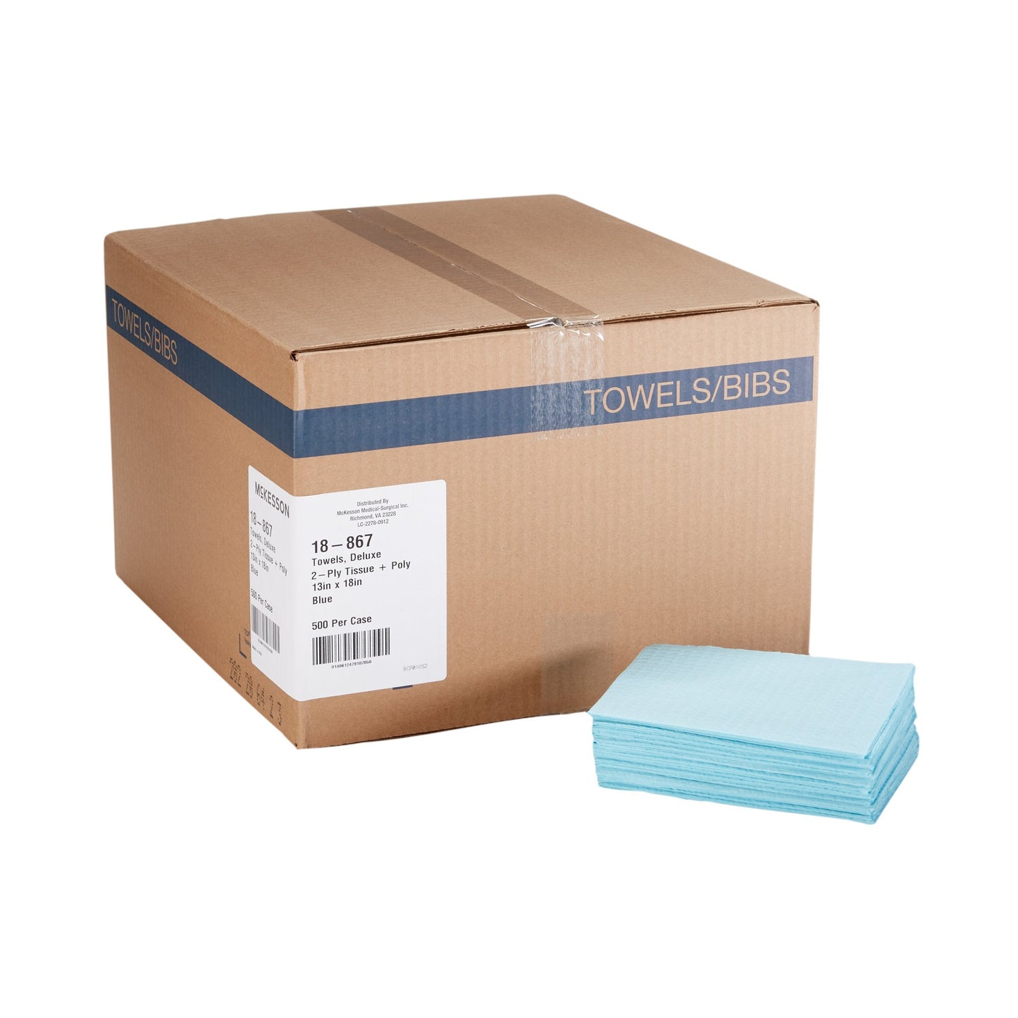 TOWEL, PRO 2PLY/POLY BLU 13X18