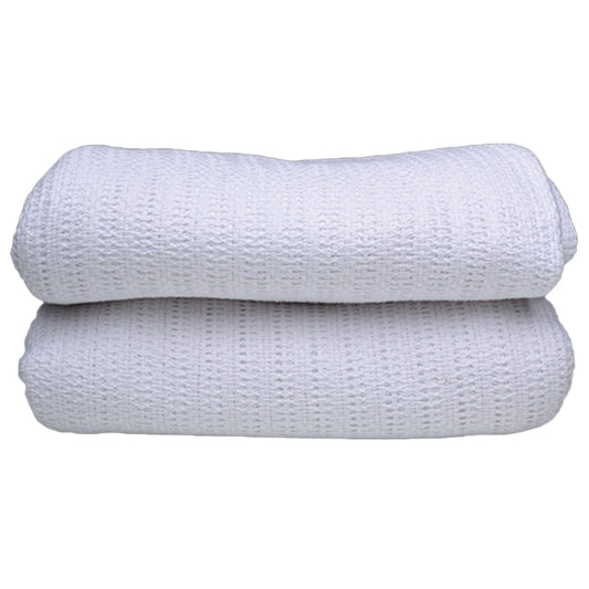 BLANKET, COTTON 100% WHT (12/CS)