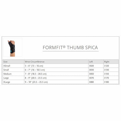 THUMB SPLINT, SPICA FORMFIT RTLG 8" OSSURA