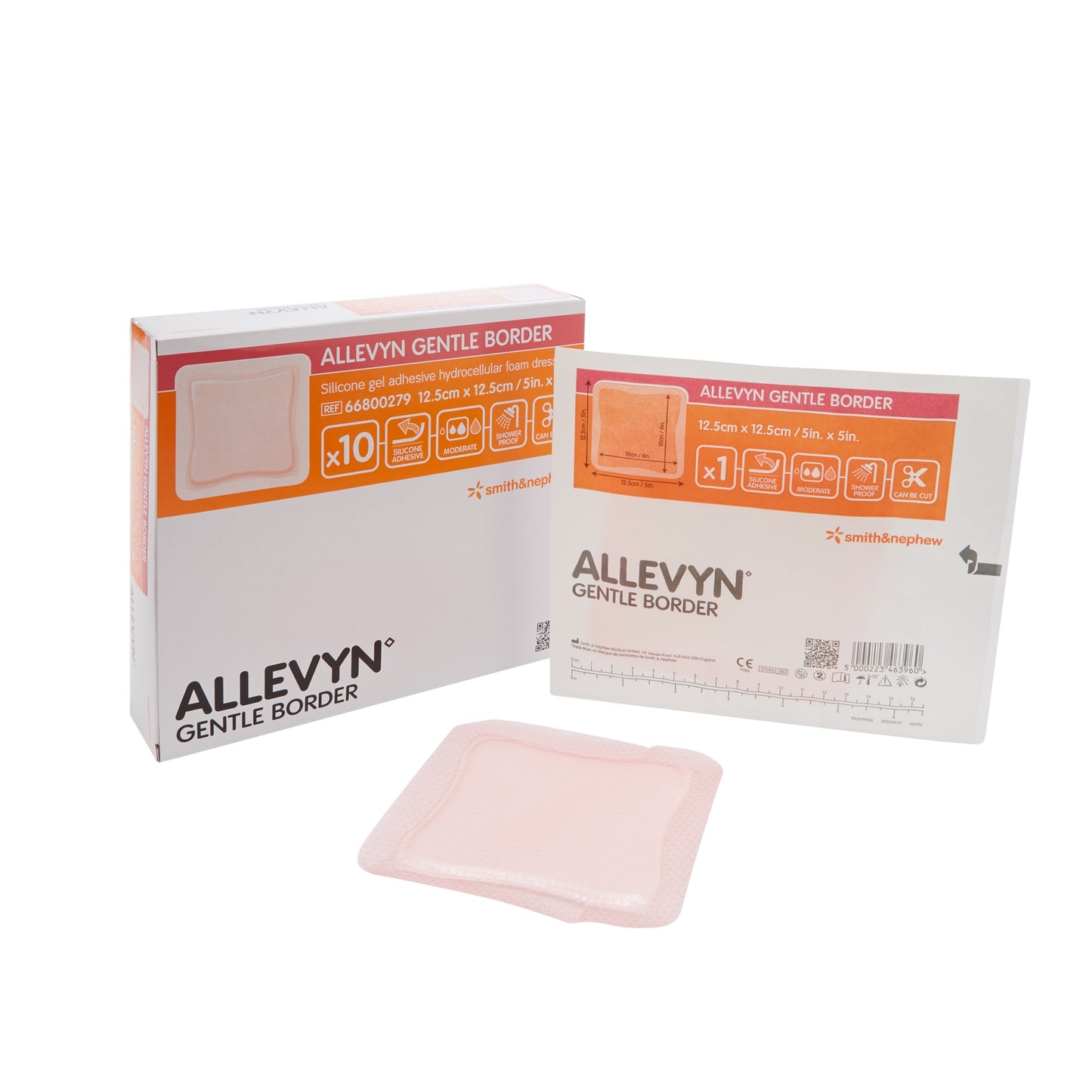 DRESSING, ALLEVYN GENTLE BRDR5"X5"