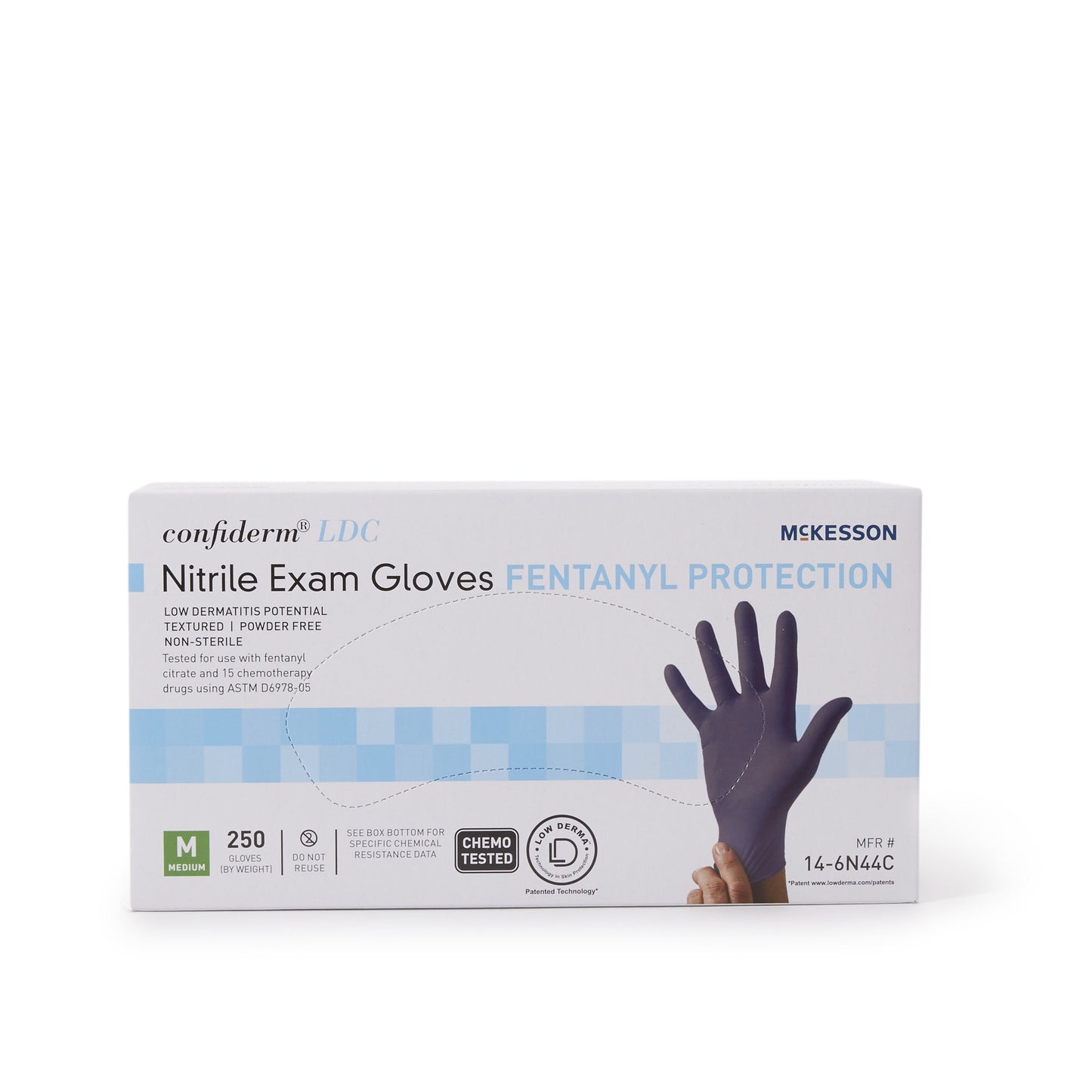 GLOVE, EXAM NTRL MED N/S CHEMOLDC BLU