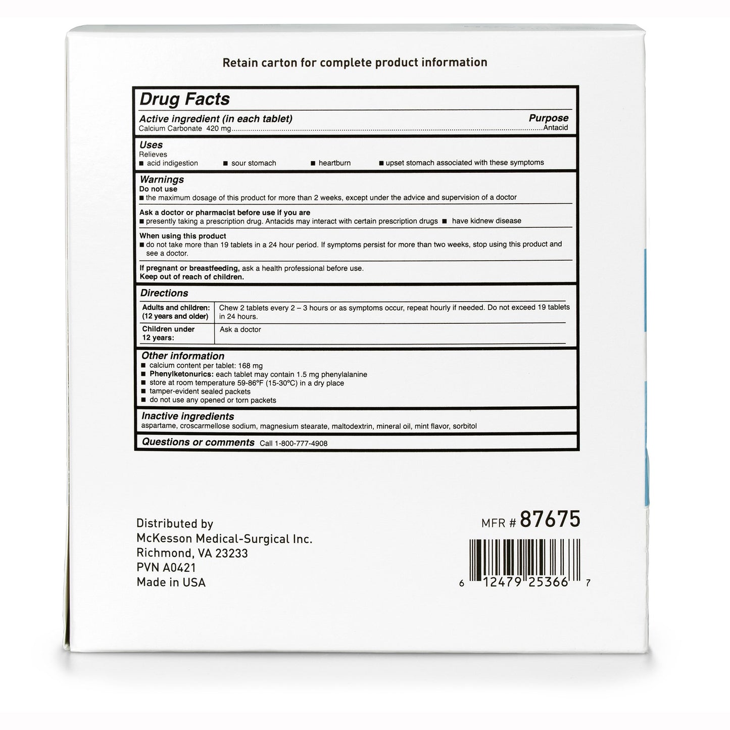 ANTACID, TAB CALCIUM CARBONATEMINT 420MG
