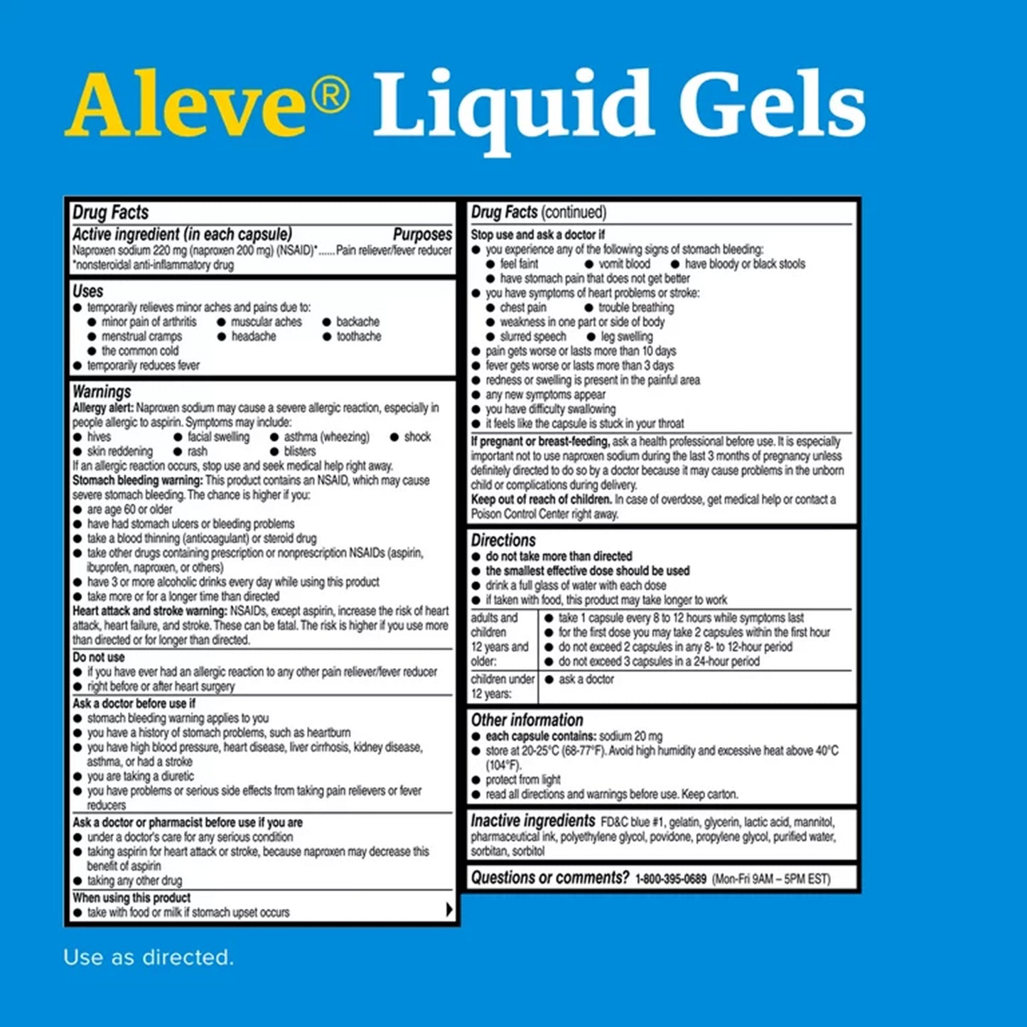 ALEVE, CAP LIQ GEL 220MG