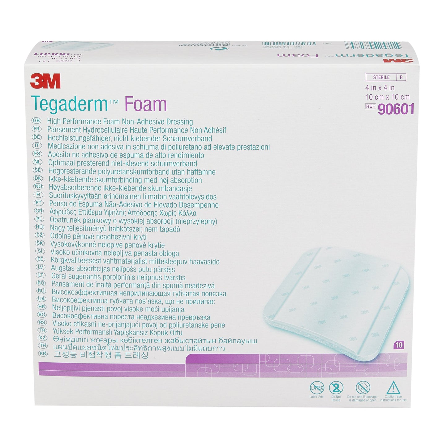 DRESSING, TEGADERM FOAM 4"X4"