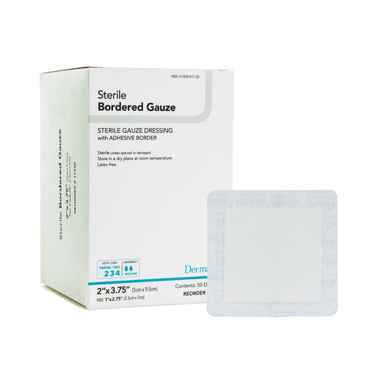 GAUZE, BORDERED STERILE ISLAND2X3.75