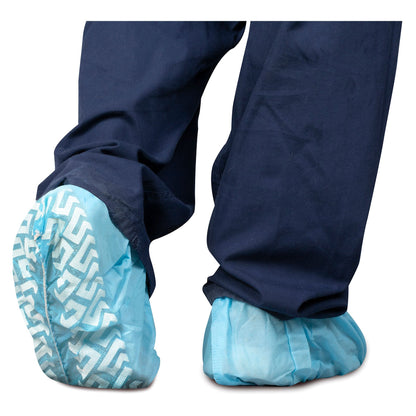 SHOE COVER, NON SKID BLU