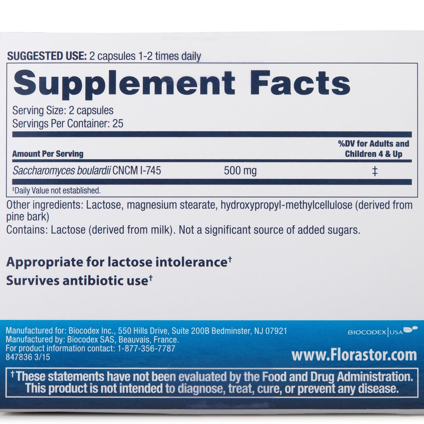 FLORASTOR, CAP 250MG