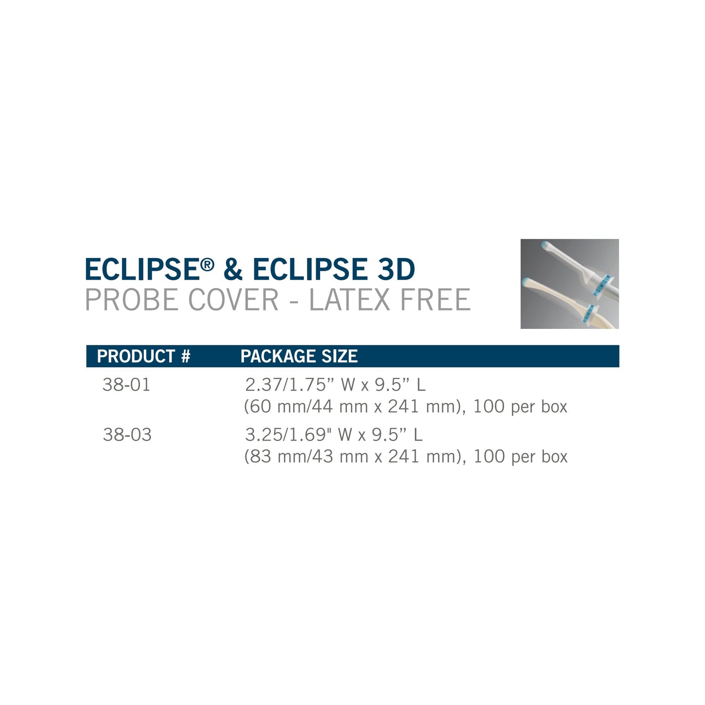 COVER, PROBE PRE GEL L/F ECLIPSE 3D