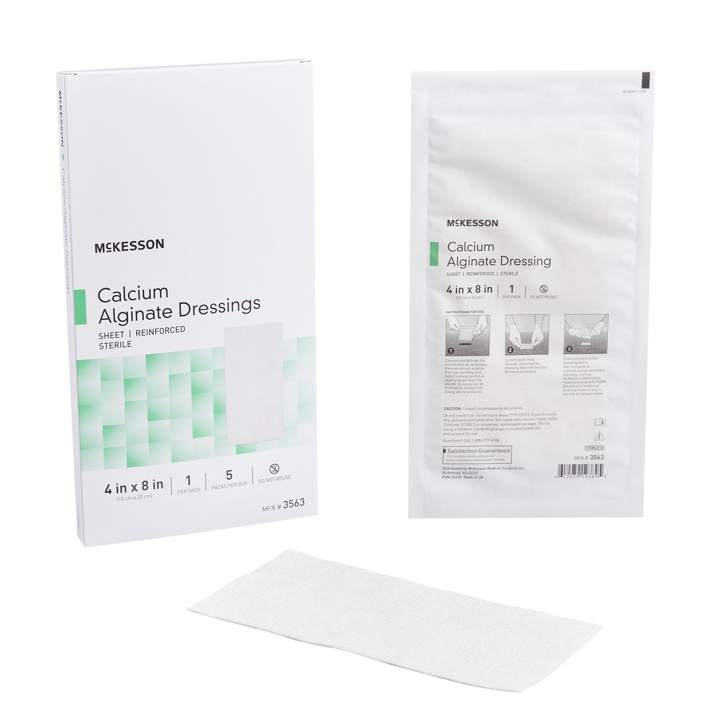 DRESSING, CALCIUM ALGINATE SHEET 4"X8"