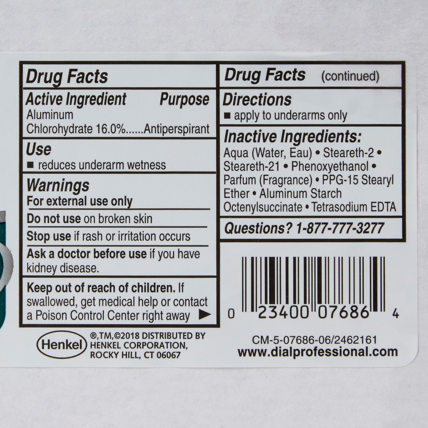 DEODORANT, DIAL ANTI PERSPIRANT 1.5OZ