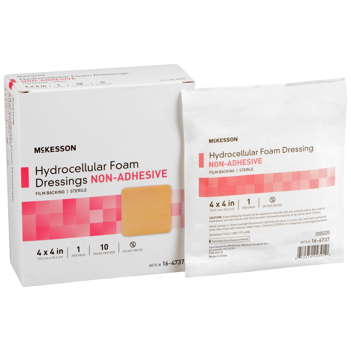 DRESSING, HYDROCELLULAR FM N/ADH W/FILM BCK 4"X4"