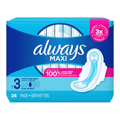 PAD, ALWAYS MAXI W/WINGS XLONG