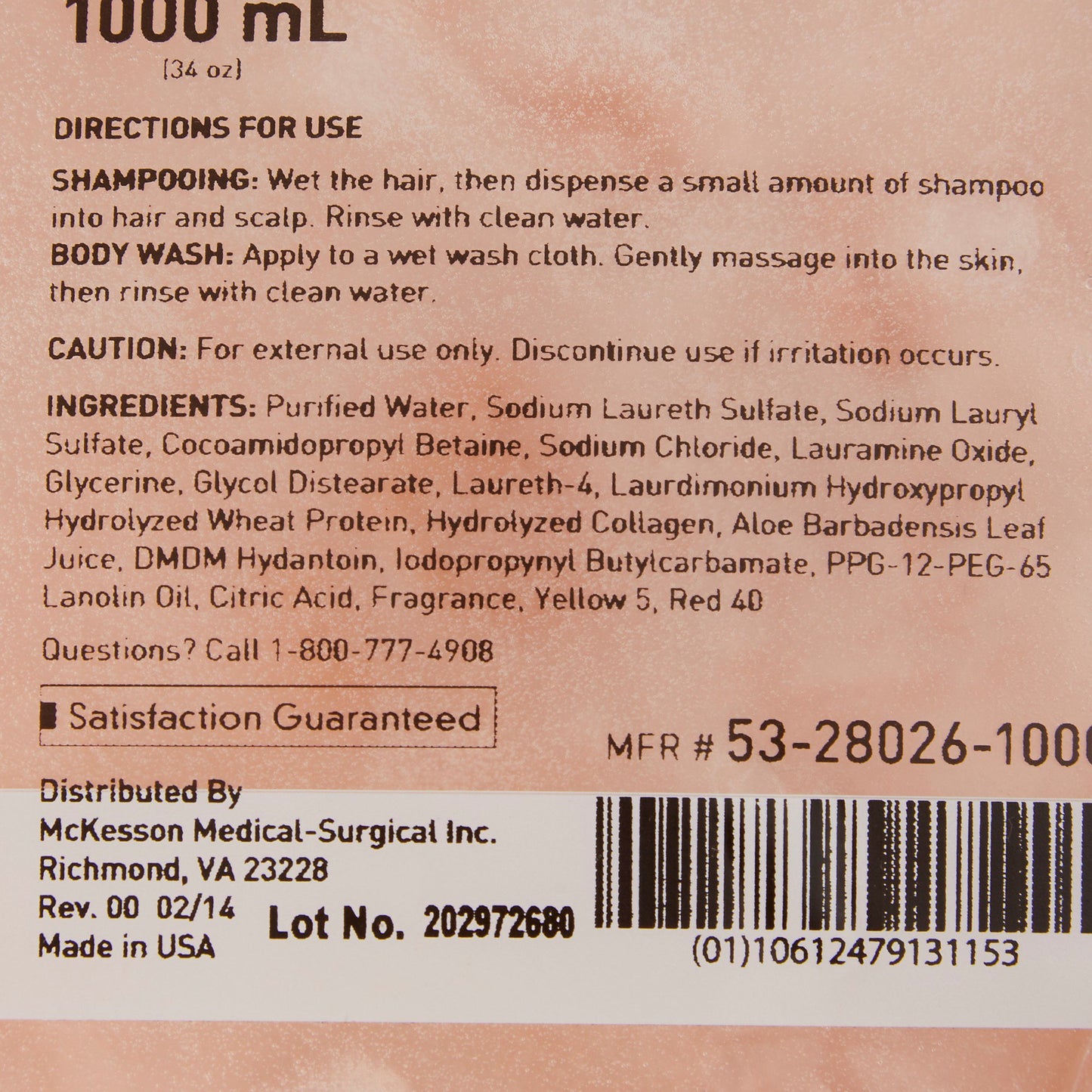 SHAMPOO, HAIR/BODY APRICOT DISC 1000ML
