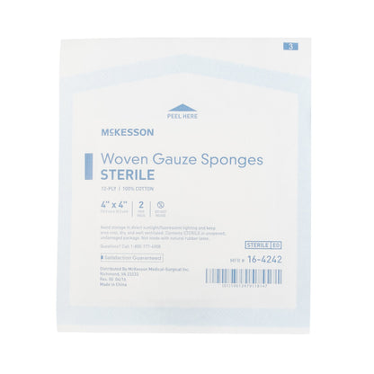 SPONGE, GAUZE 12PLY STR 2'S 4"X4"