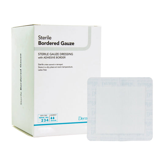 GAUZE, BORDERED STERILE ISLAND4"X10"