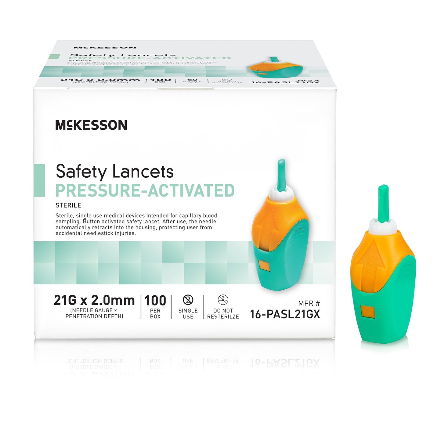 LANCET, SAFETY PRESS ACTIV GRN2.0MM 21G