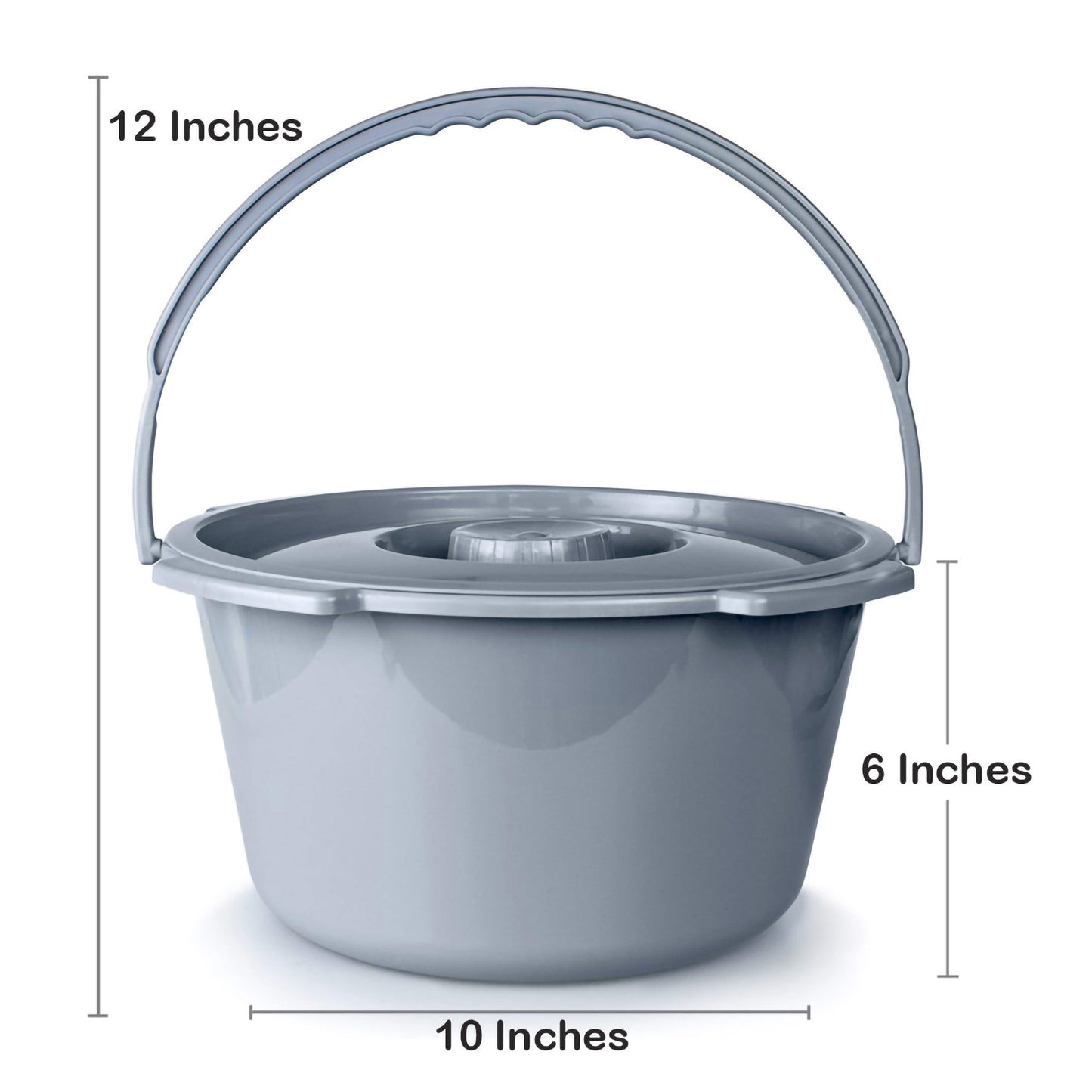 BUCKET, COMMODE W/PLAS HANDLE& CYR 7.5QT