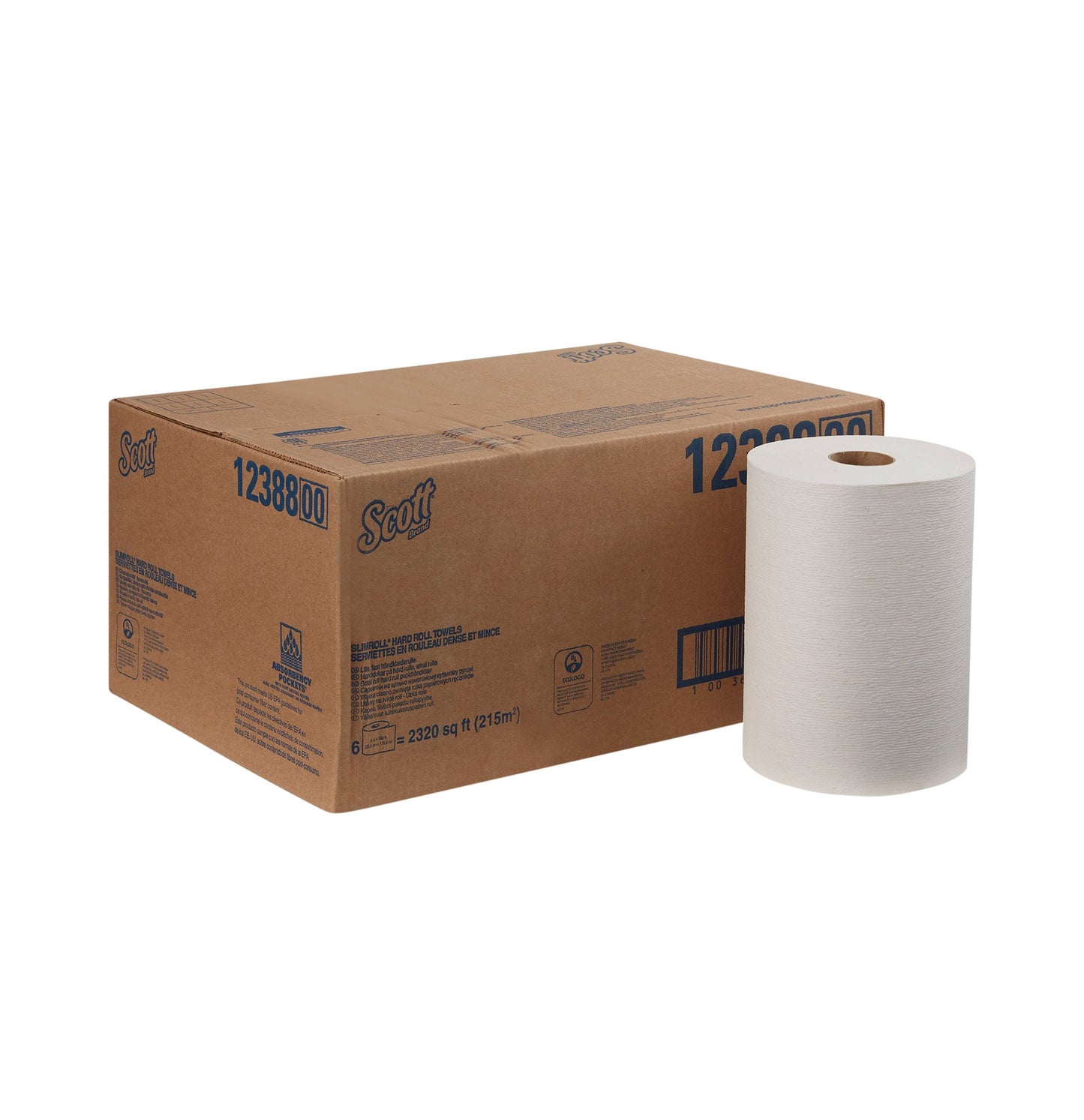 TOWEL, SCOTT SLIMROLL PAPER WHT 8"X580'