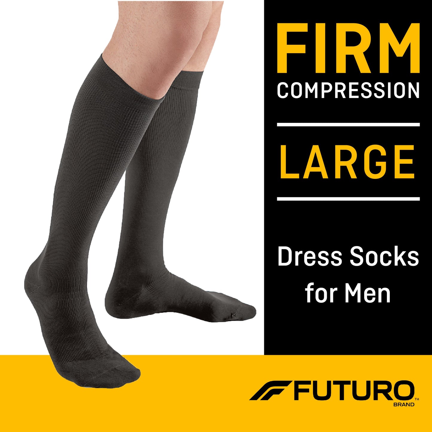SOCKS, DRESS COMPRSN FUTURO RESTORING BLK MENS LG