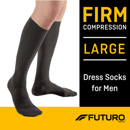 SOCKS, DRESS COMPRSN FUTURO RESTORING BLK MENS LG