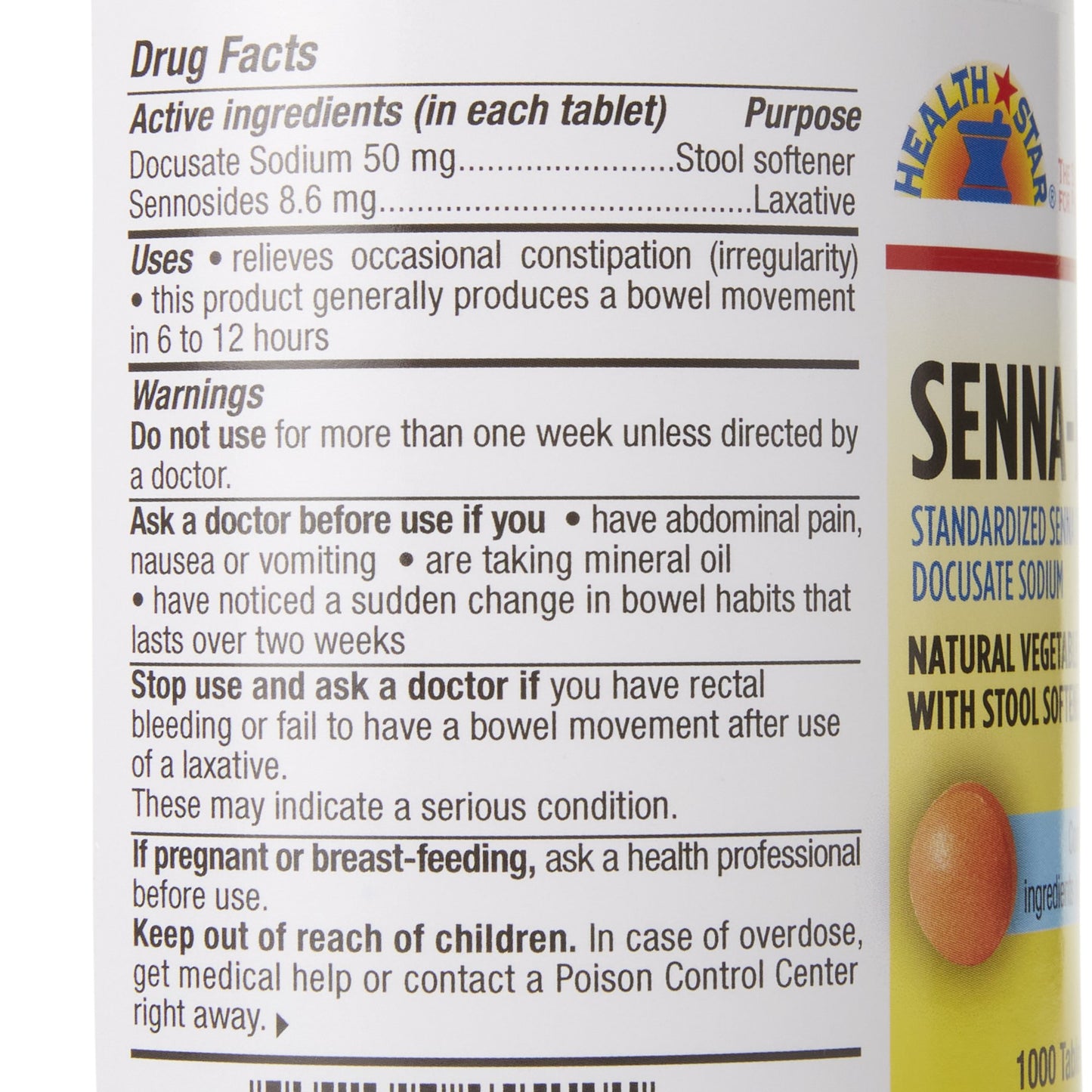 SENNA, TAB 8.6MG PLUS 50MG DSS