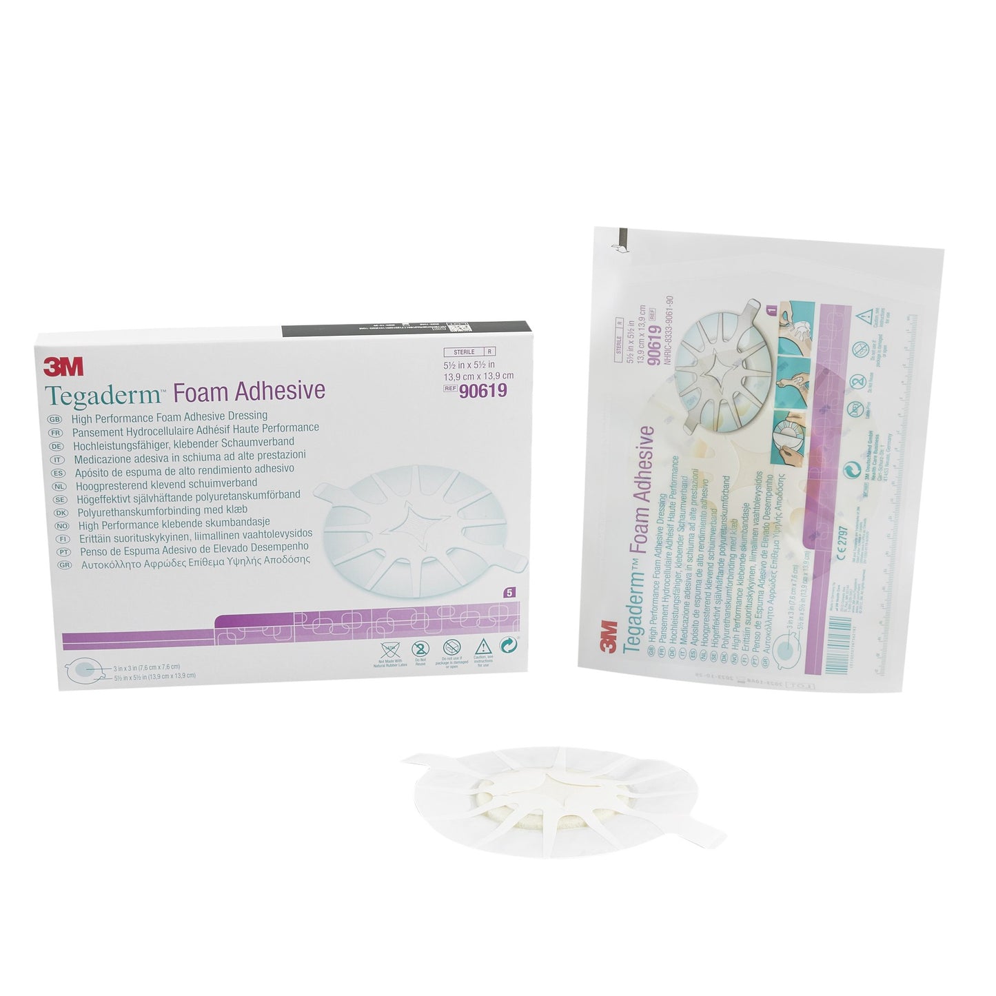 DRESSING, TEGADERM FM ADHSV HEEL 5.5X5.5" PAD 3X3"