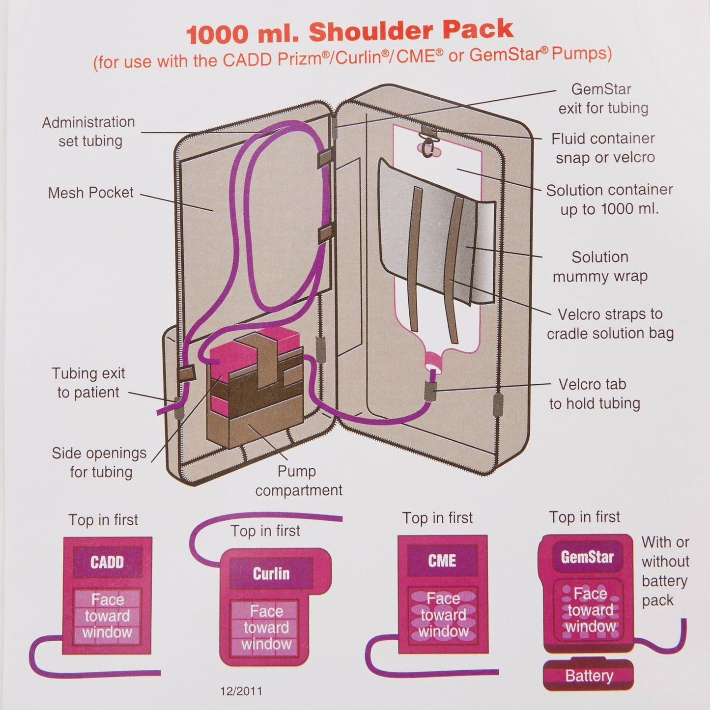POUCH, PUMP UNIV BLK 1000ML